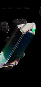 Mobile screen with a glowing crystalline prism